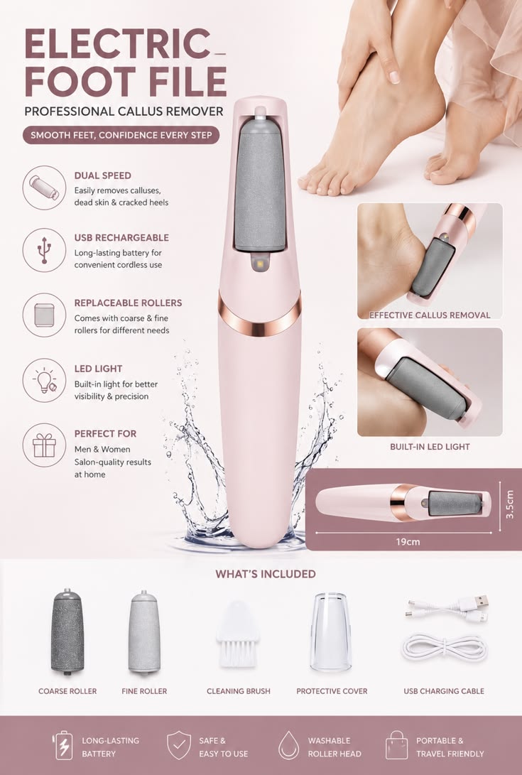 Electric Pedicure Foot File Callus Remover