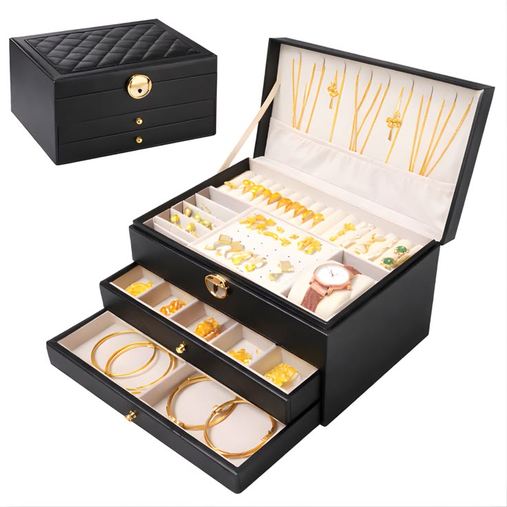 Luxury 3-Layer Jewelry Storage Box