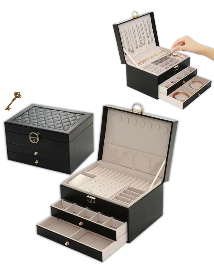 Luxury 3-Layer Jewelry Storage Box